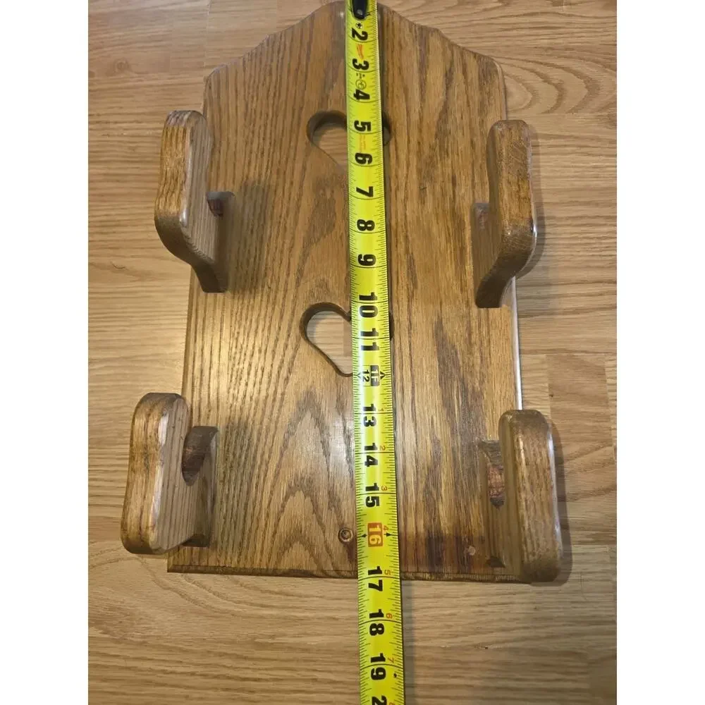 Vtg Wood Heart Cut Out Hair Tool Holder Curling Iron Blow Dryer Bathroom Display